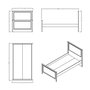 Hanah Home Cama Individual Gris y Roble